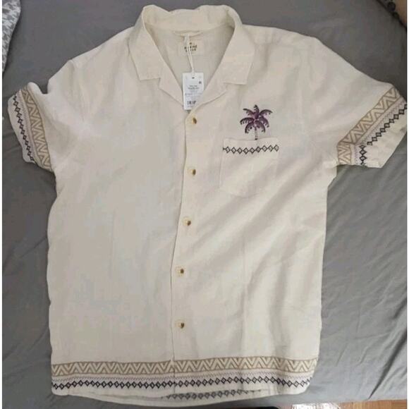 Marine Layer Embroidered Resort Shirt Men’s Small Button Up Short Sleeve Palms - Picture 7 of 7